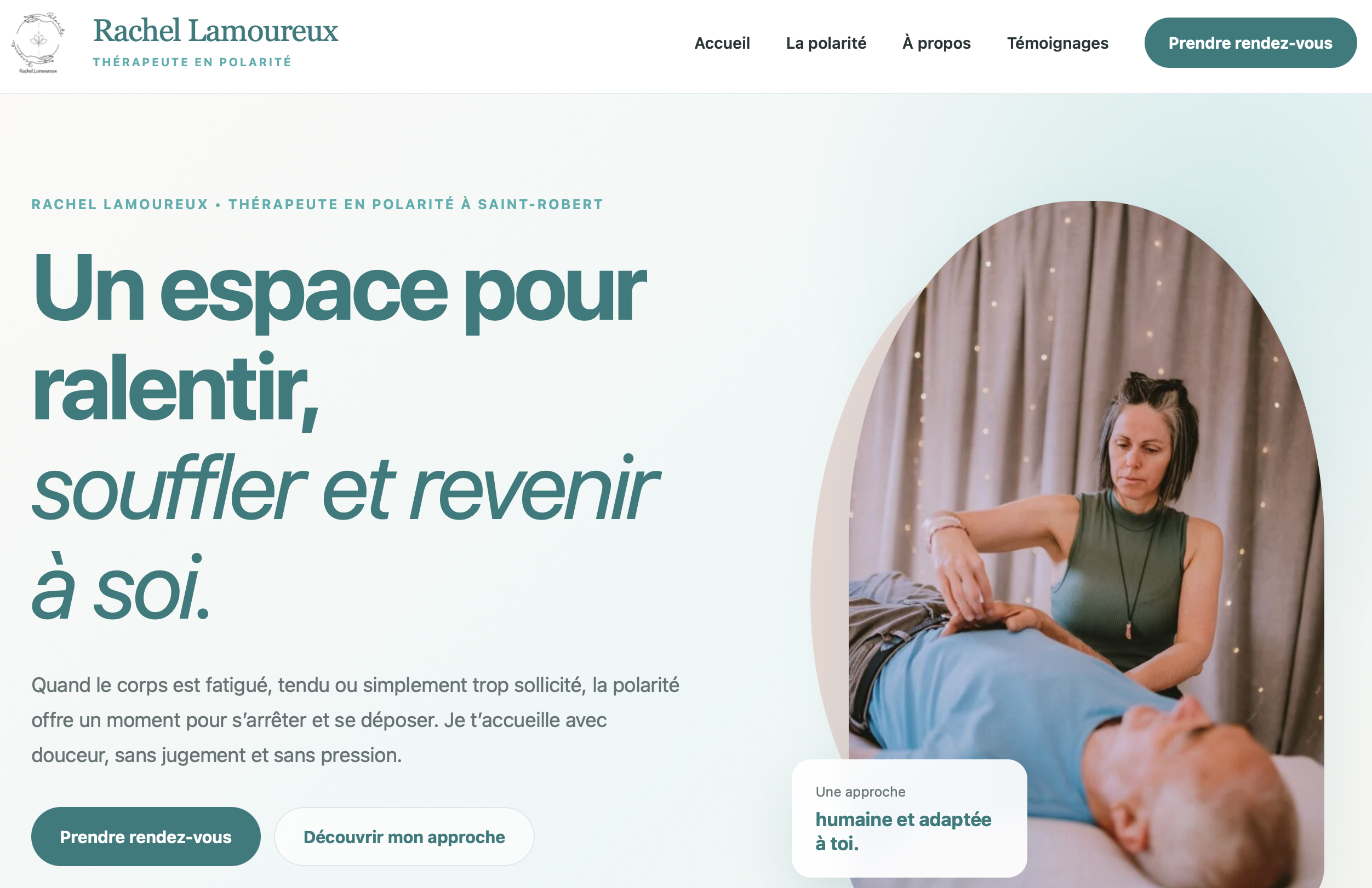 Capture du site Web de Rachel Lamoureux