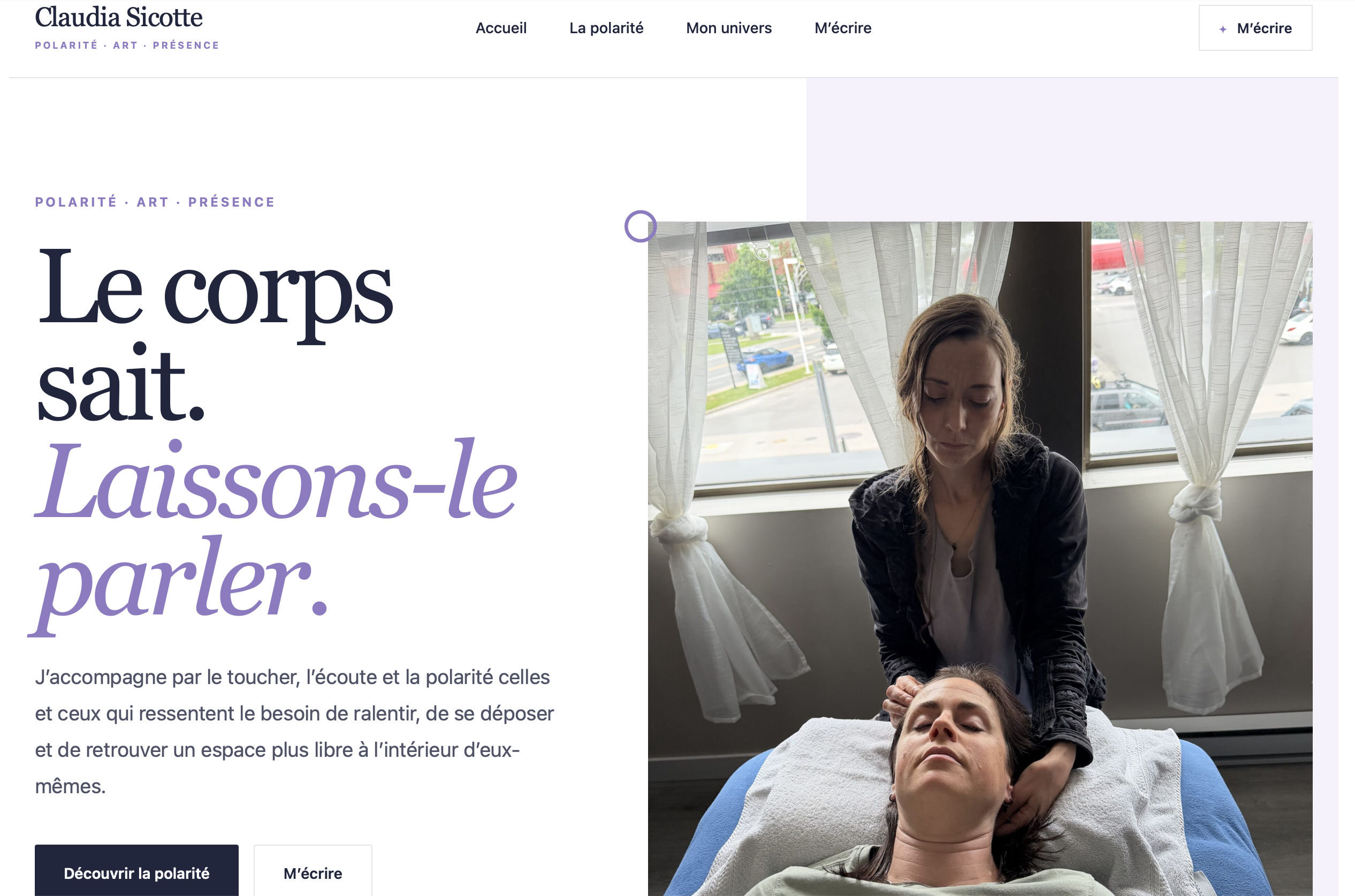 Capture du site Web de Claudia Sicotte