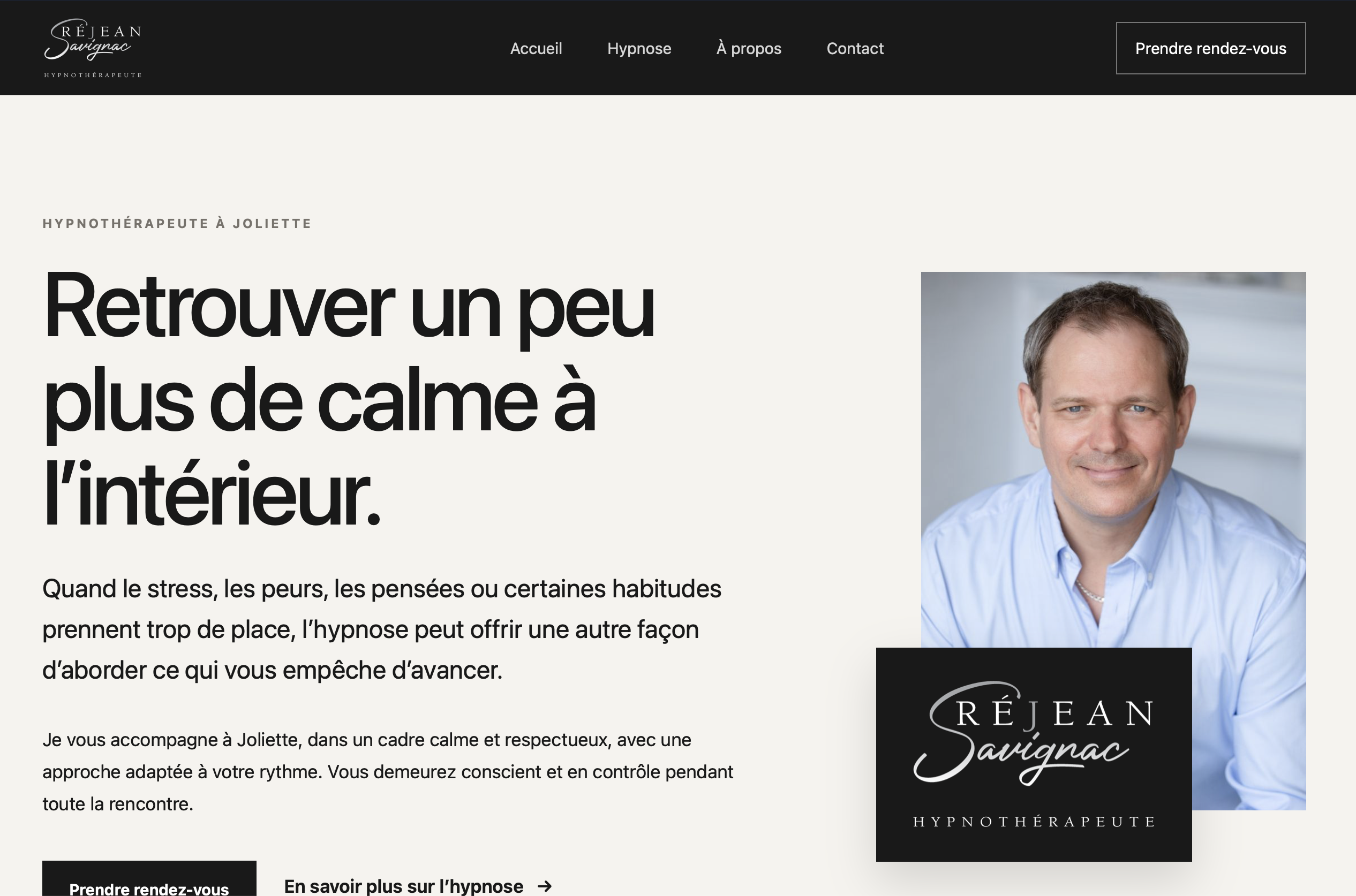 Capture du site Web de Réjean Savignac